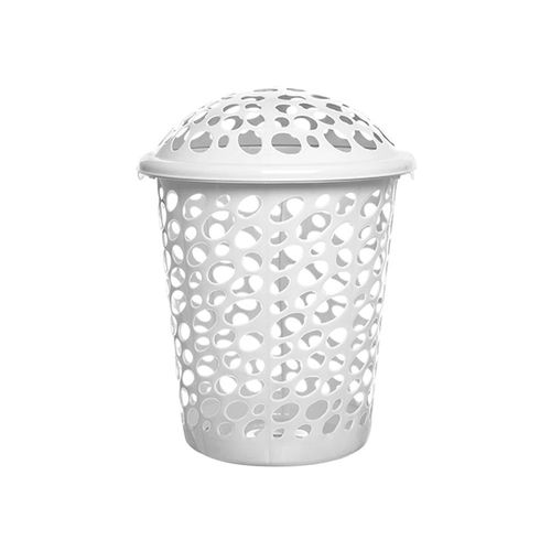 Cesto Telado Com Tampa Plástico Branco 30 Litros New Plastic