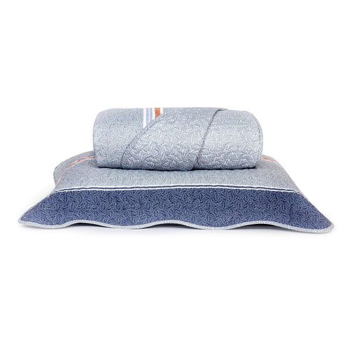 Kit Colcha Queen Cinza Micromatelassê Prata Pietro 3 Peças Santista