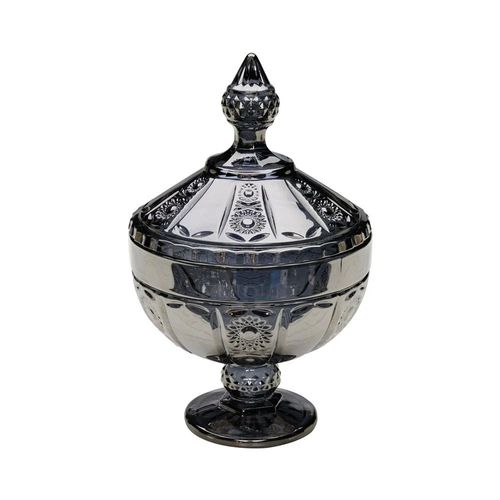Potiche c/ Pé de Cristal Bele Cinza Escuro 27680 Wolff