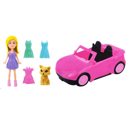 Boneca Laynier 9cm Com Carro E Acessórios Modelos Sortidos Uni Art