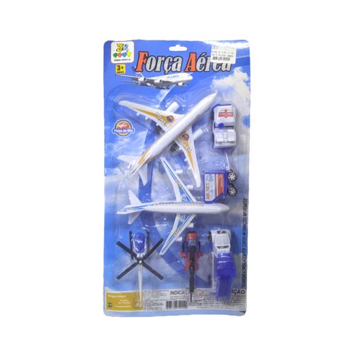 Kit Aeroporto Com 07 Veículos Jr Toys