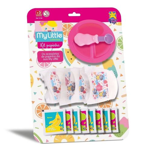 Kit Com Papinha Em Sachê, Fraldinha E Prato
