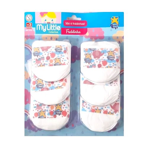 Kit Fraldinha De Brincar Com 06 Unidades Divertoys