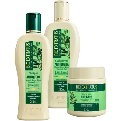 Kit Jaborandi Shampoo, Condicionador e Máscara 250ml Antiqueda Bio Extratus