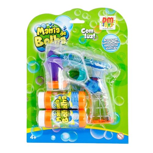 Lançador Mania De Bolha De Sabão A Pilha Com Luz Dm Toys