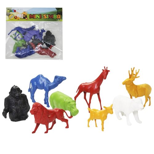 Kit Animais Plástico 8 unidades Mini Samba