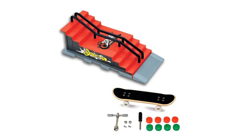Dedo skate parque kit rampa peças com 1 dedo skate mini cena scooter para dedo  skate