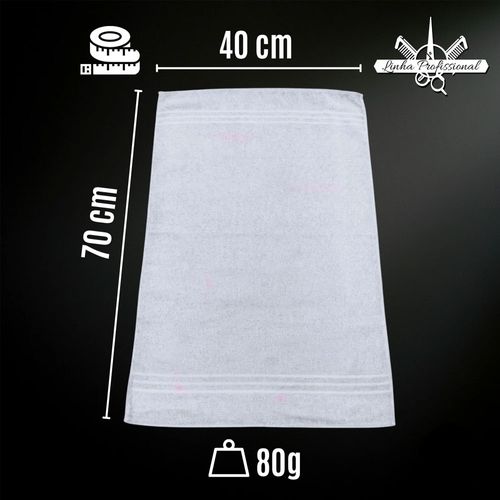 Toalha De Rosto Lisa 3 Frisos Branca 40cm x 70cm Toamine