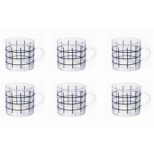Conjunto 6 Canecas Borossilicato Stripes 125ml Lyor
