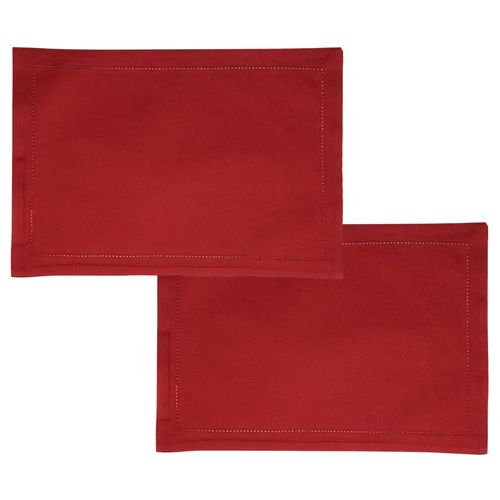 Jogo Americano 2 Peças Ponto Ajour Algodão Vermelho 45cm x 33cm Rojemac