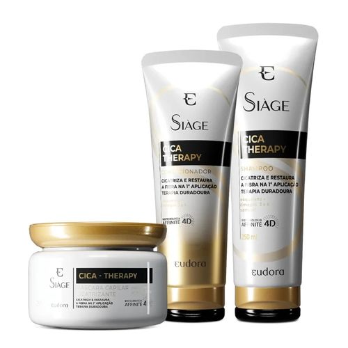 Kit Siàge Cica-Therapy: Shampoo 250ml + Condicionador 200ml + Máscara Capilar 250g