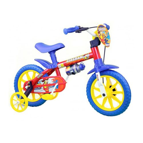 Bicicleta Infantil Aro 12 Fireman Vermelho Menino Nathor