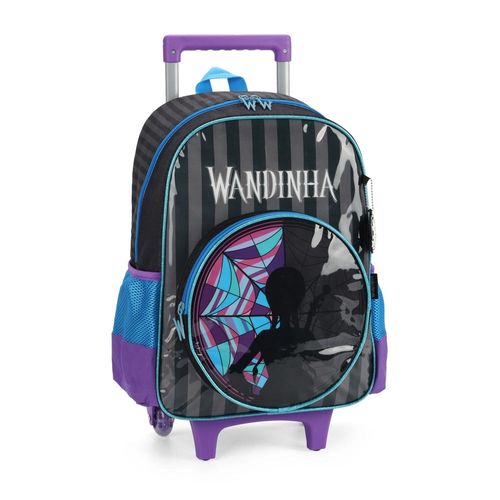 Mochila Escolar Com Rodas Preta Wandinha Maxlog