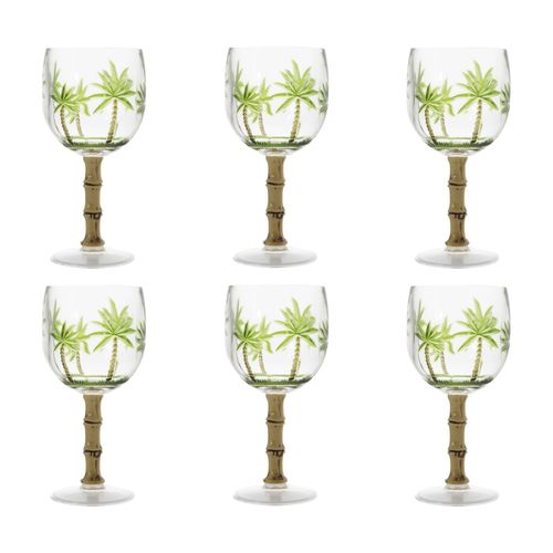 Conjunto 6 Taças de Acrílico Palm Tree 450ml 10938 Rojemac