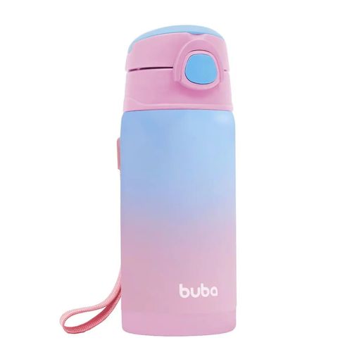 Garrafa Térmica Parede Dupla com Canudo Rosa 15932 Buba