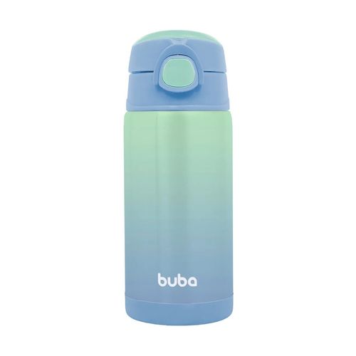 Garrafa Térmica Infantil Parede Dupla com Canudo Azul 15933 Buba