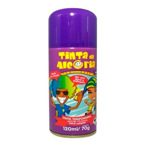 Tinta Da Alegria Temporária Para Cabelo Carnaval  Roxo 120ml