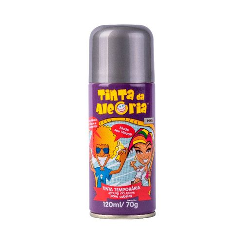 Tinta Da Alegria Temporária Para Cabelo Carnaval Cinza 120ml