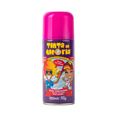 Tinta Da Alegria Temporária Para Cabelo Carnaval Rosa 120ml
