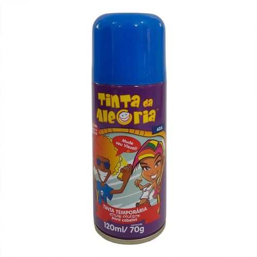 Tinta a Alegria Temporária Para Cabelo Carnaval Azul 120ml