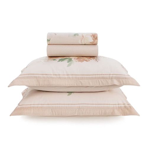 Jogo de Cama Queen 180 Fios 100% Algodão Tassia Rose Karsten