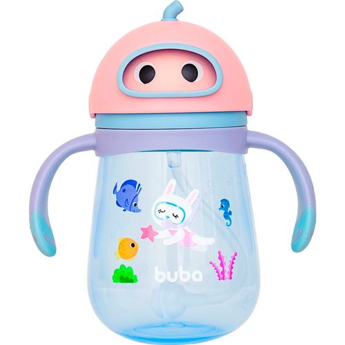 Copo Para Bebê Com Válvula Anticólica Mergulho Rosa 300ml Buba