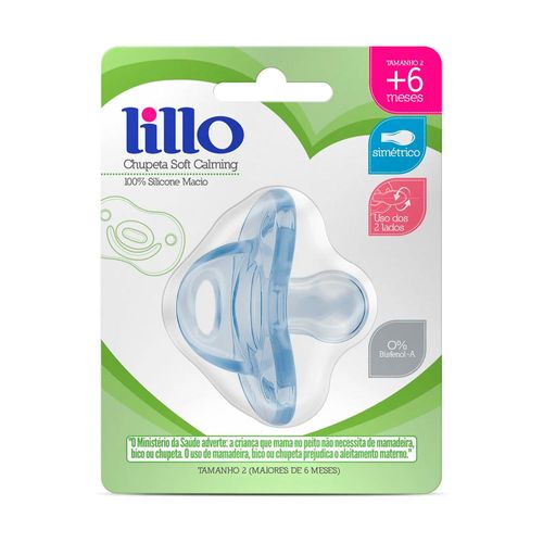 Chupeta Soft Calming 100% Silicone T2 Azul Lillo