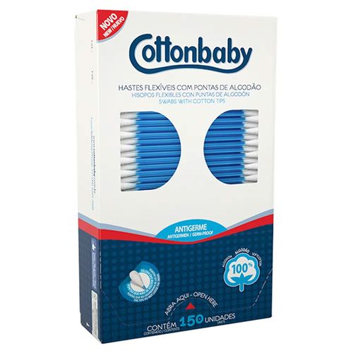 Hastes Flexíveis 150 Unidades Cottonbaby