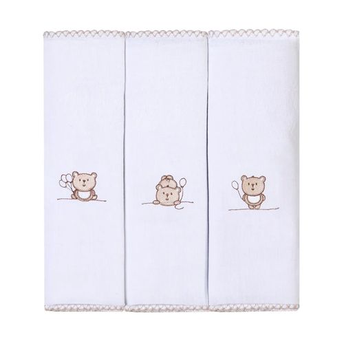 Kit De Fraldas Bordadas Com 3 Peças Ted Balão Papi