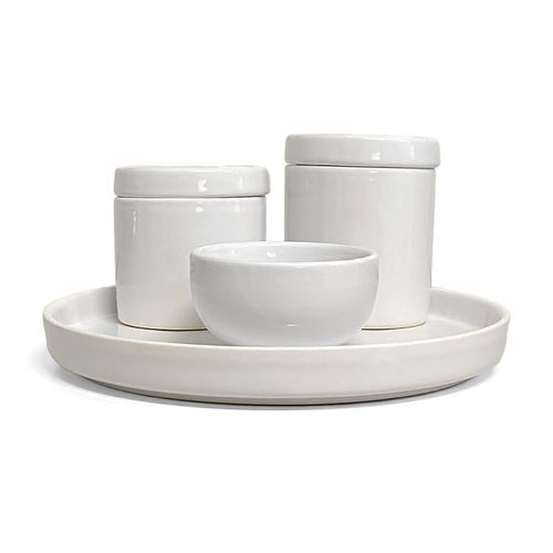 Kit Higiênico Para Bebê Branco 4 Peças Bonelli