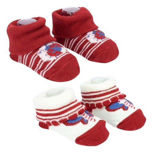 Kit De Meias Com 2 Pares RN Branco E Vermelho Pimpolho