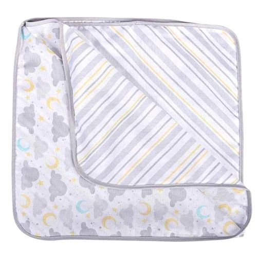 Manta Cueiro Dupla Face Baby Nice Cinza 80cm x 80cm Minasrey