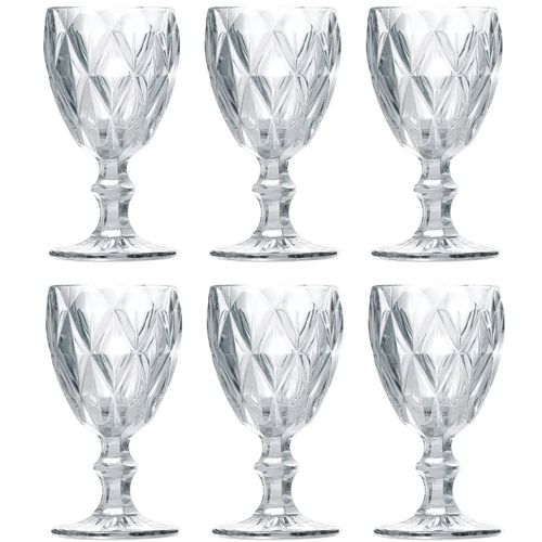 Conjunto 6 Taças Diamond Vidro 325ml H434 Macro (PRODUTO DE SEGUNDA LINHA - LER A DESCRIÇÃO)