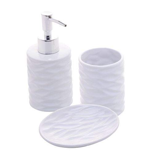 Kit para Banheiro 3 Peças Cannes Branco 4485 Lyor