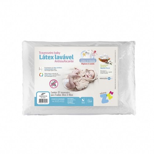 Travesseiro Látex Sintético Lavável Baby Fibrasca
