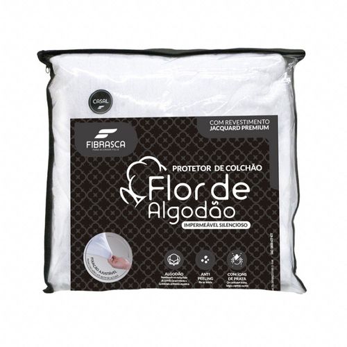 Protetor De Colchão Flor de Algodão Impermeável King 193x203cm Fibrasca