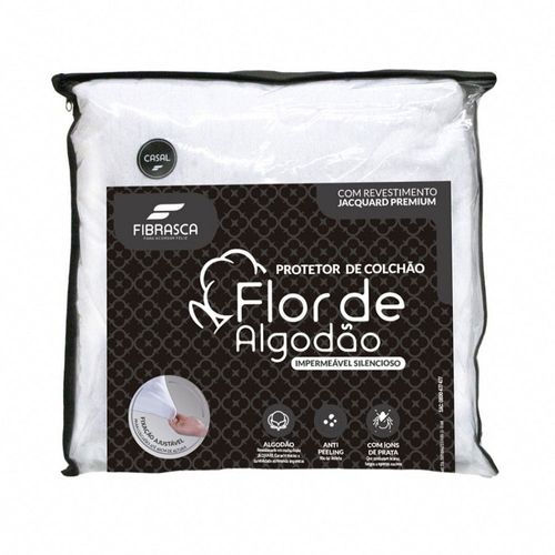 Protetor De Colchão Impermeável Flor de Algodão Queen 160x200 Fibrasca