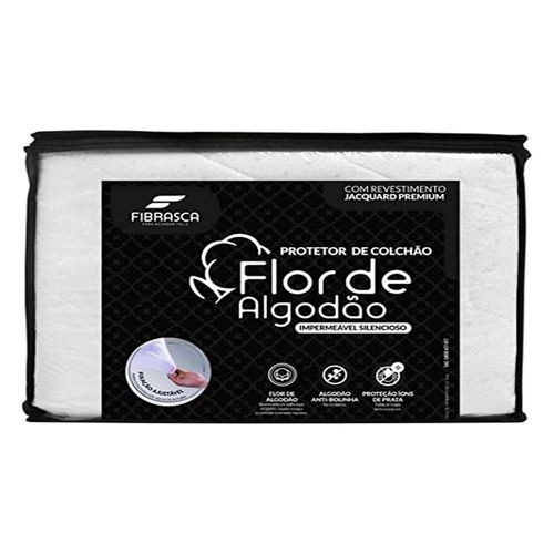 Protetor De Colchão Impermeável Flor de Algodão Solteiro 90x190cm Fibrasca