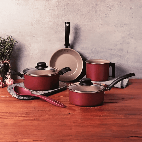 Conjunto de Panelas Antiaderente Starflon Max Vermelho 05 Peças Tramontina