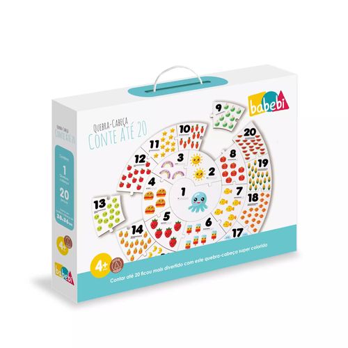 Brinquedo Quebra-Cabeça Conte até 20 Babebi