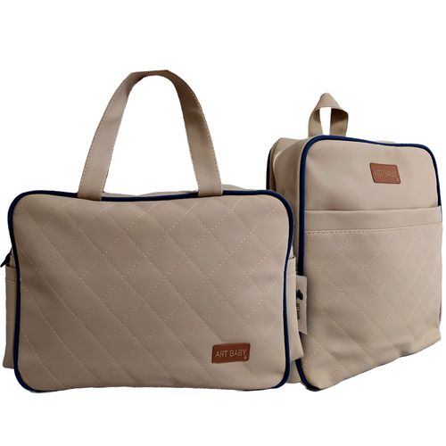 Kit Bolsa Maternidade (bolsa e mochila) Bege Juliana Art Baby