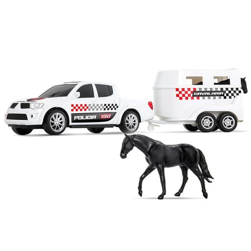 Caminhonete Cavalaria De Polícia Pick-Up Branca Roma