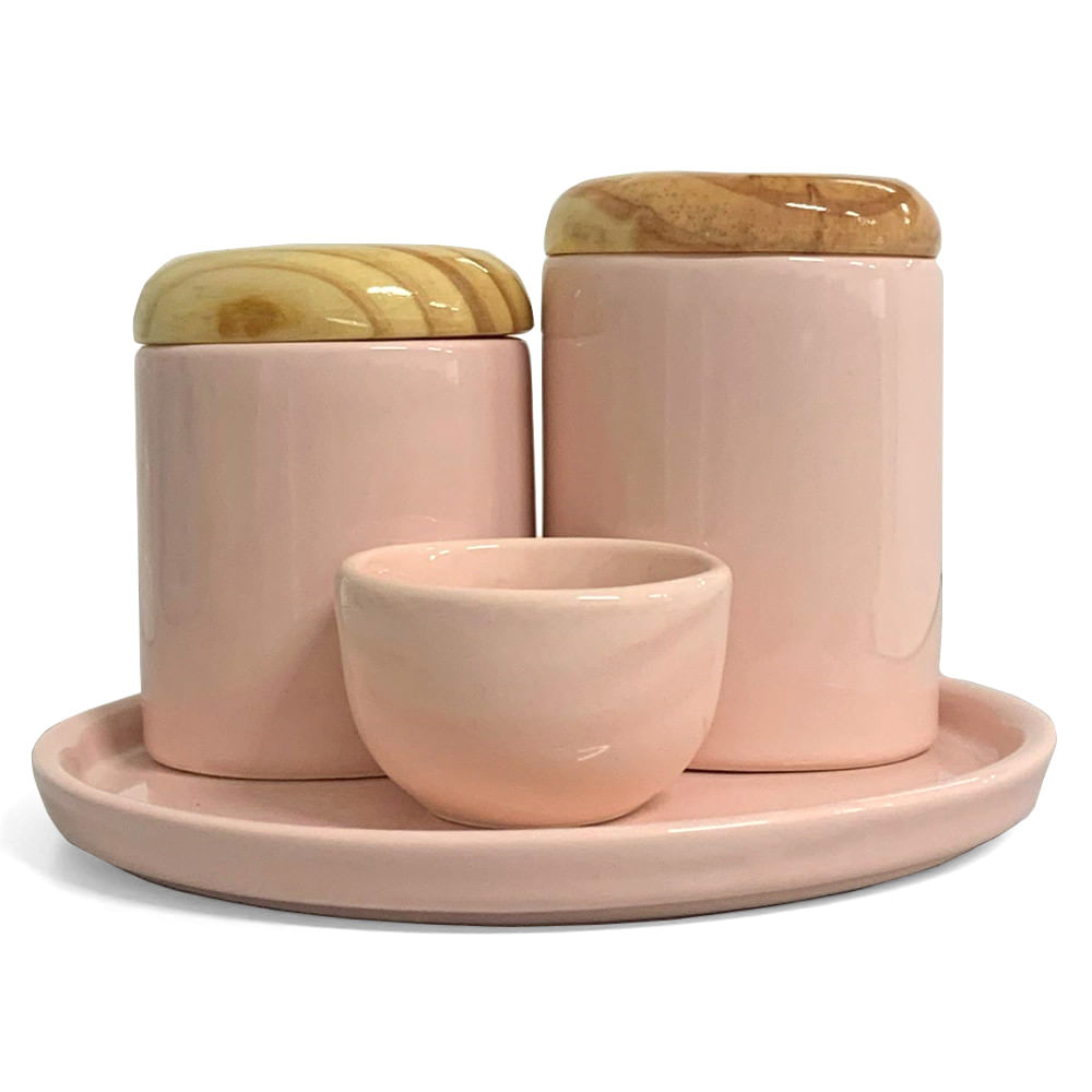 Kit Higiênico Infantil Com 4 Peças Rosa Bebê GA Cerâmicas