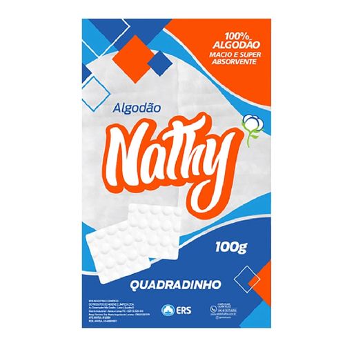 Algodão Hidrófilo Quadradinho 100g Nathy