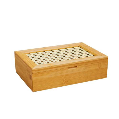 Caixa Para Chá e Especiarias De Bambu e Palhinha Mimo Style