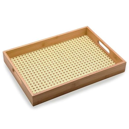 Bandeja Bambu Retangular Palhinha 39X28X5 Mimo Style