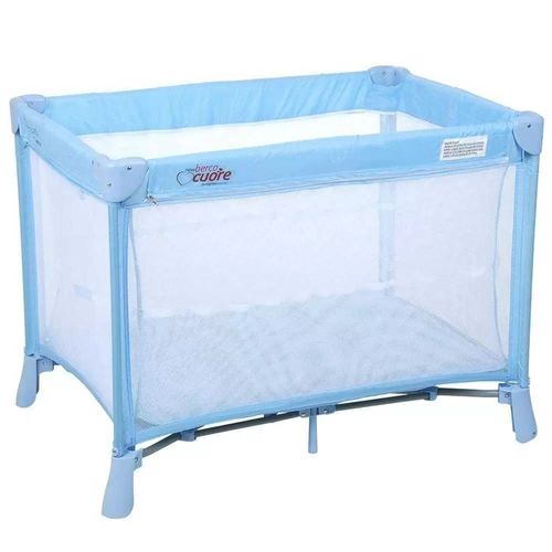 Berço Burigotto Dobrável Portátil New Cuore Azul 5104 Burigotto