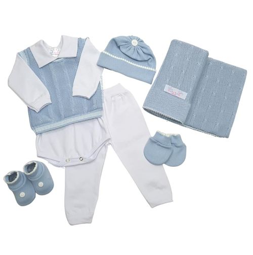 Saída De Maternidade Masculina Azul Sanches Baby