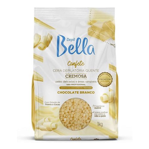 Cera Depilatória Confete Quente Chocolate Branco Depil Bella