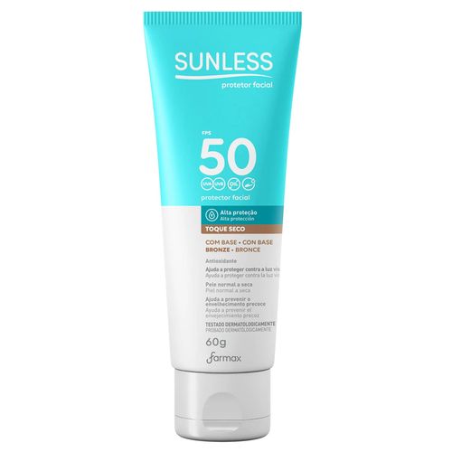 Protetor Solar Facial Bronze 50 FPS 60g Sunless Farmax